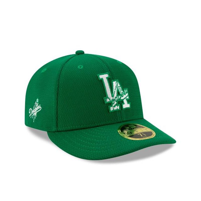 MLB Los Angeles Dodgers St Patricks Day Low Profile 59Fifty Fitted (YQL6921) - Green New Era Caps